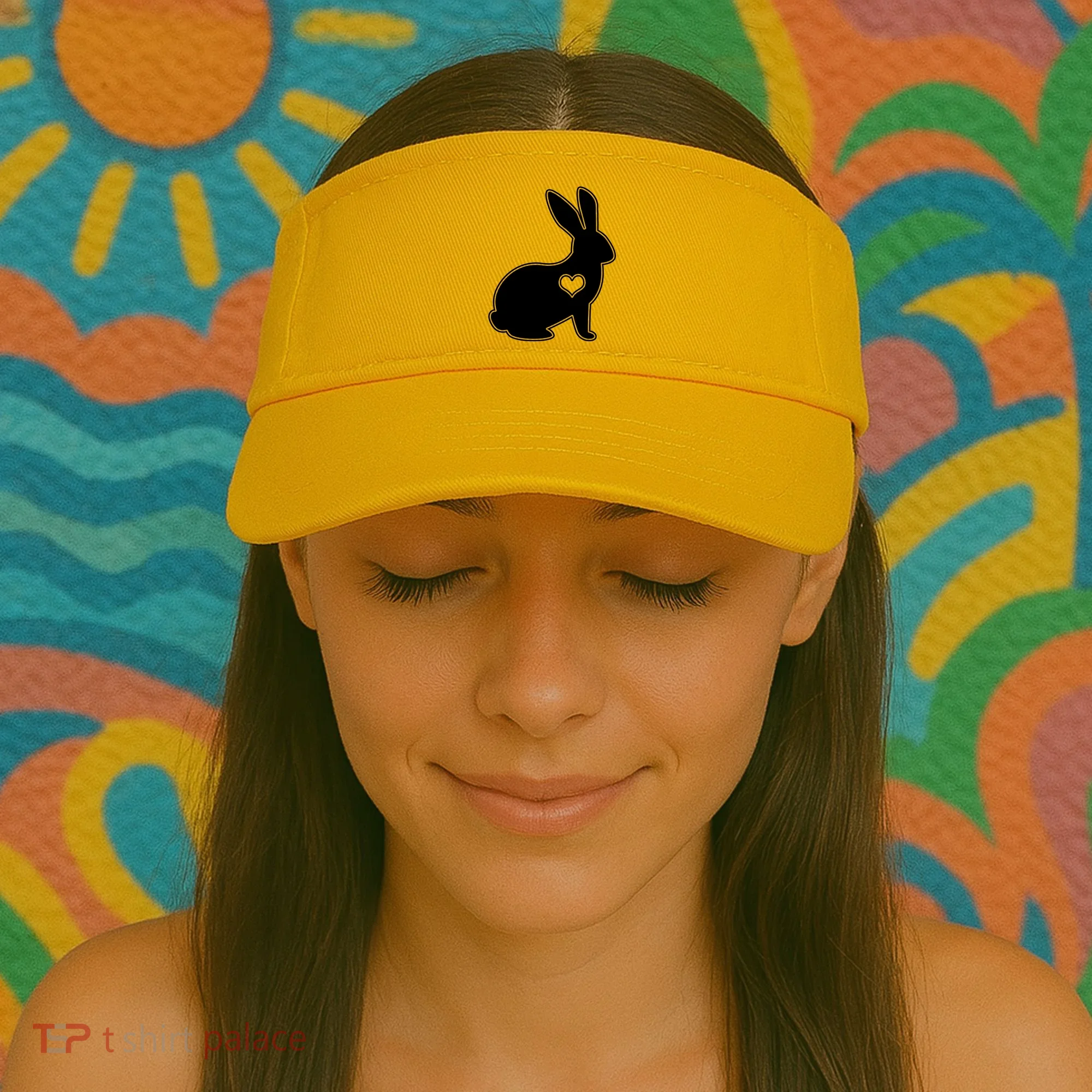 Easter Bunny Simple Love Heart Visor