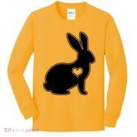 Easter Bunny Simple Love Heart Kids Long Sleeve Shirt thumb 0