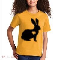 Easter Bunny Simple Love Heart Kids T-Shirt thumb 2