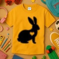 Easter Bunny Simple Love Heart Kids T-Shirt thumb 3