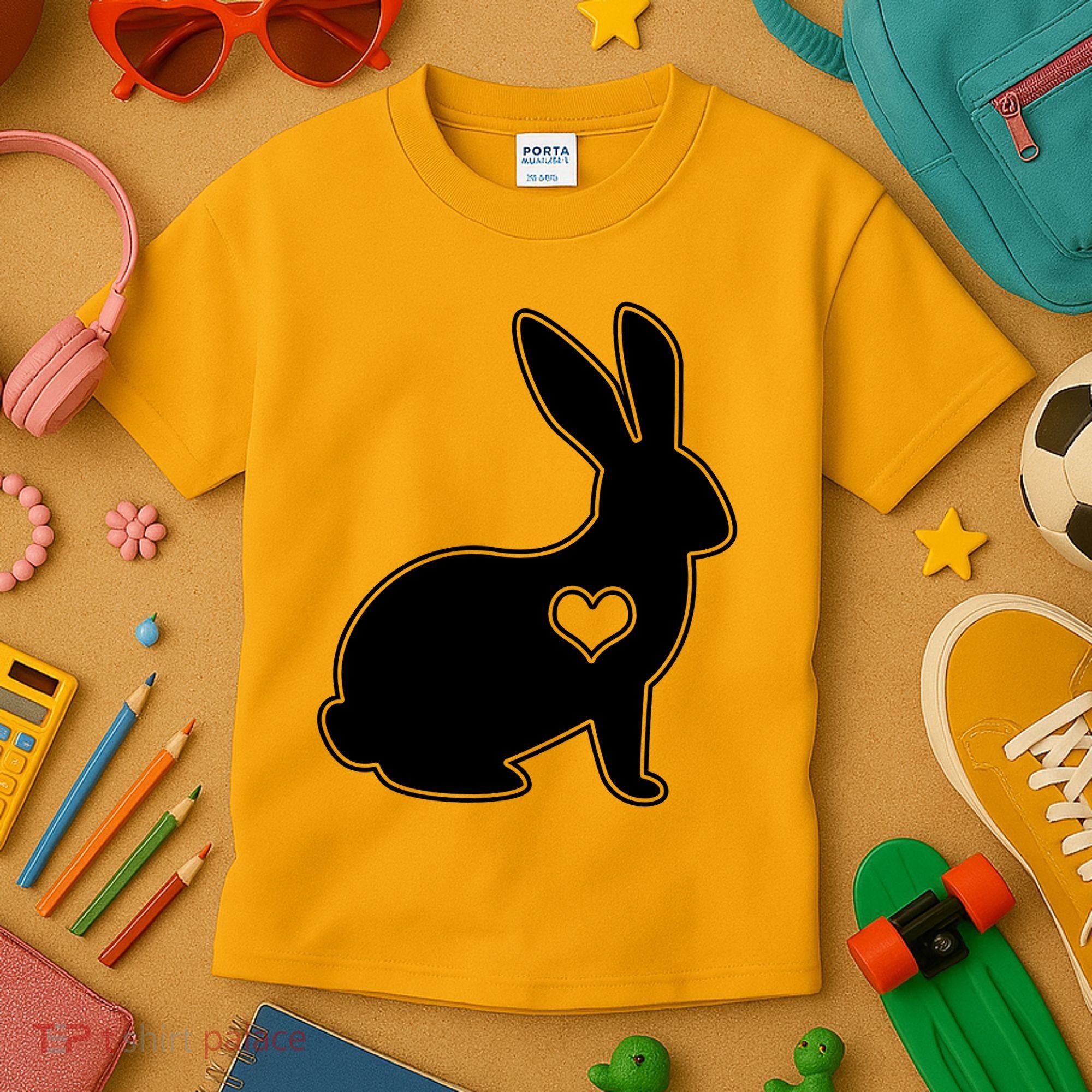 Easter Bunny Simple Love Heart Kids T-Shirt