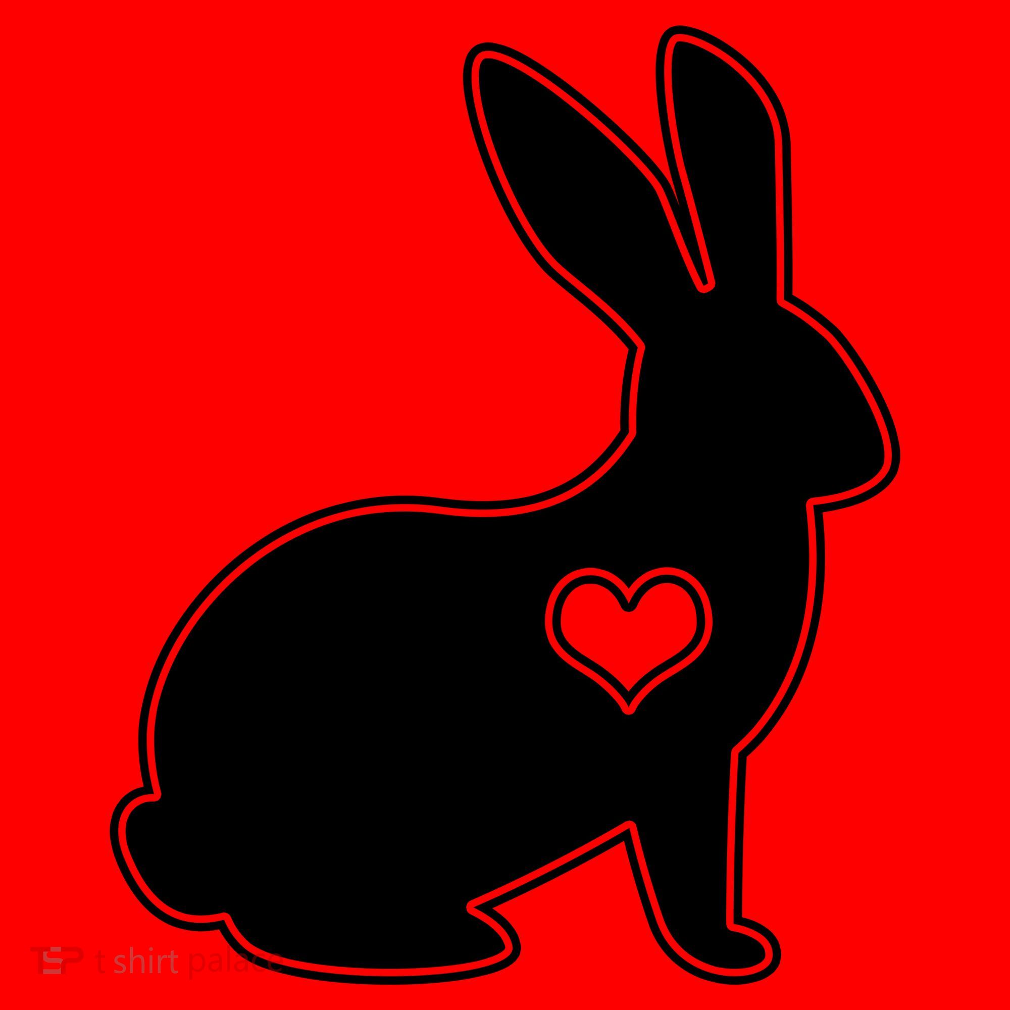 Easter Bunny Simple Love Heart Santa Hat