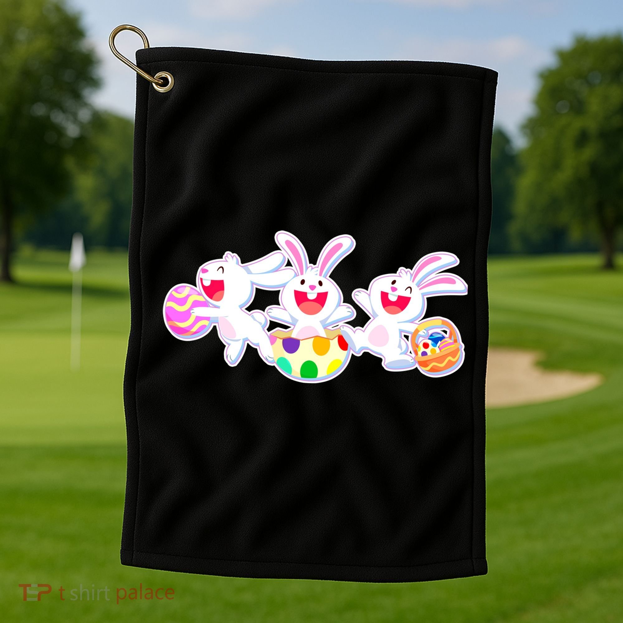 Easter Egg Bunnies Golf Towel