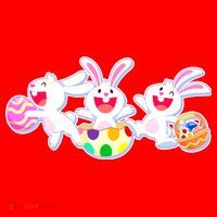 Easter Egg Bunnies Santa Hat thumb 1