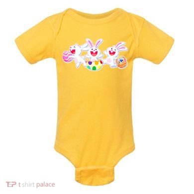 Easter Egg Bunnies Baby Bodysuit