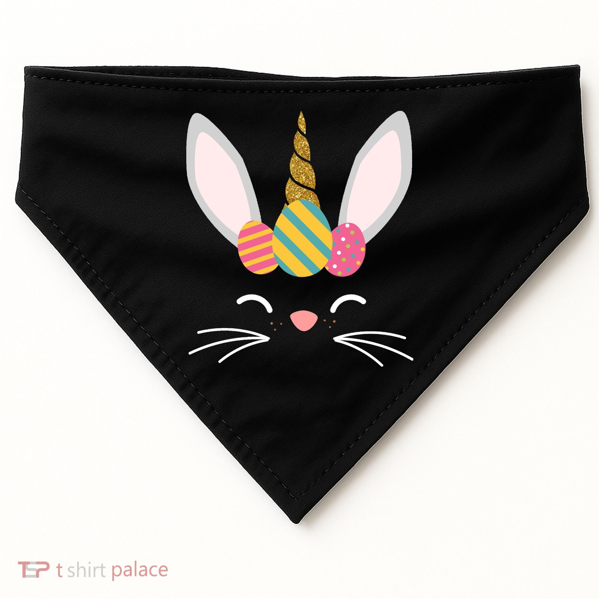 Easter Egg Bunny Unicorn USA-Made Doggie Bandana