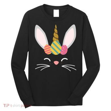 Easter Egg Bunny Unicorn Long Sleeve Shirt