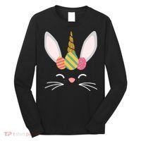 Easter Egg Bunny Unicorn Long Sleeve Shirt thumb 0