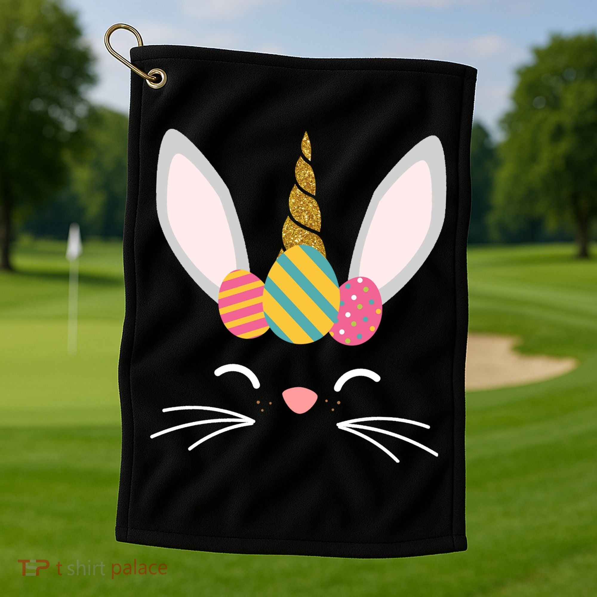 Easter Egg Bunny Unicorn Golf Towel
