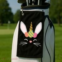 Easter Egg Bunny Unicorn Golf Towel thumb 2
