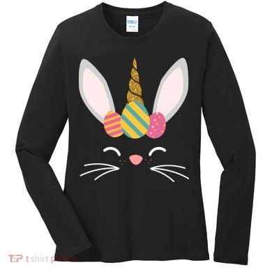 Easter Egg Bunny Unicorn Women's Long Sleeve Shirt