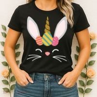 Easter Egg Bunny Unicorn Women's T-Shirt thumb 2