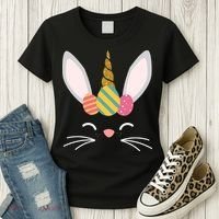 Easter Egg Bunny Unicorn Women's T-Shirt thumb 3