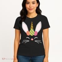 Easter Egg Bunny Unicorn Women's T-Shirt thumb 4