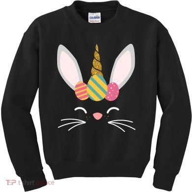 Easter Egg Bunny Unicorn Kids Sweatshirt