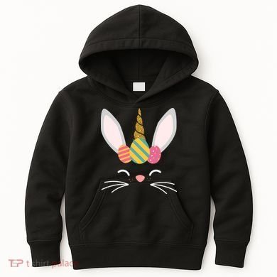 Easter Egg Bunny Unicorn Kids Hoodie