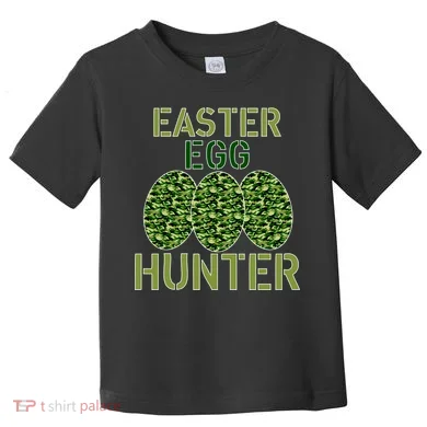 Easter Egg Hunter Camo Eggs Funny Egg Hunt Toddler T-Shirt