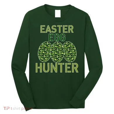 Easter Egg Hunter Camo Eggs Funny Egg Hunt Long Sleeve Shirt