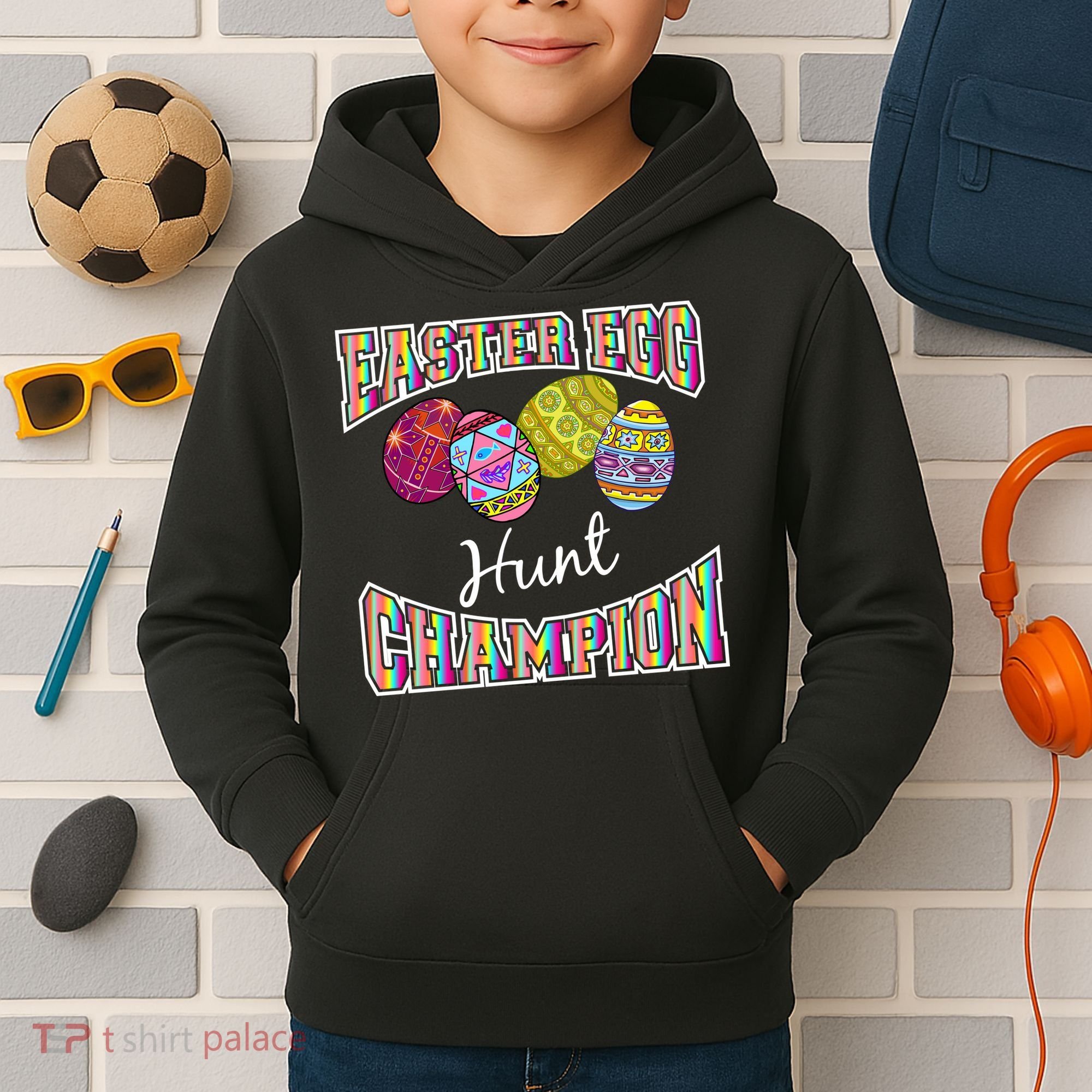 Easter Egg Hunting Champion Kids Hoodie