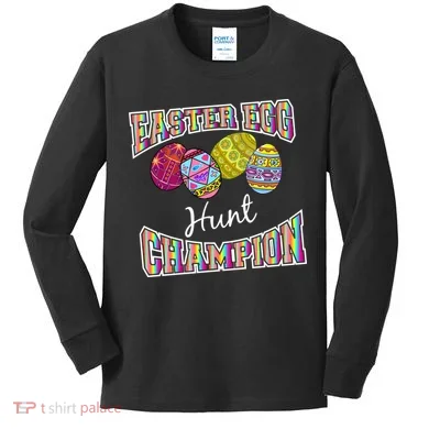 Easter Egg Hunting Champion Kids Long Sleeve Shirt