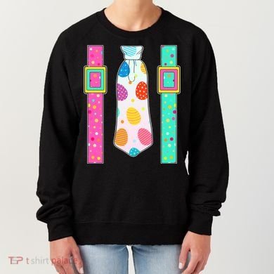 Easter Egg Tie & Suspenders Women's Sweatshirt