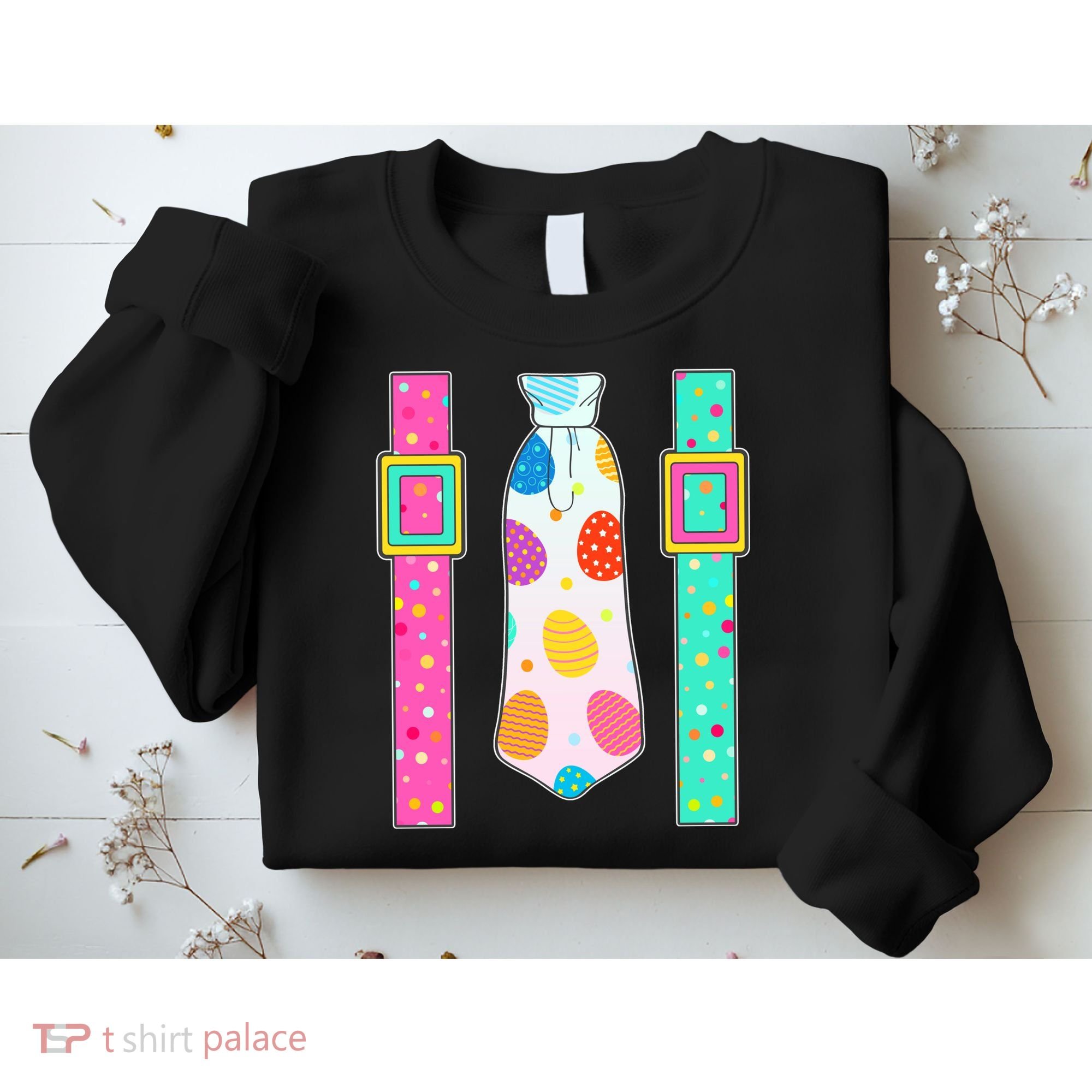 Easter Egg Tie & Suspenders Sweatshirt