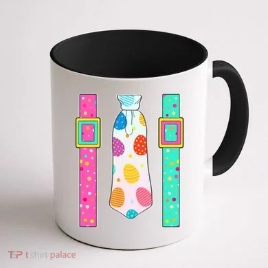 Easter Egg Tie & Suspenders Coffee Mug back