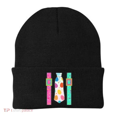 Easter Egg Tie & Suspenders Beanie