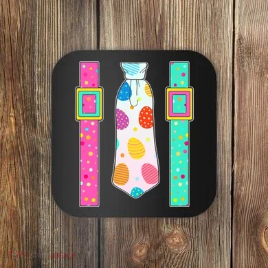 Easter Egg Tie & Suspenders Coaster