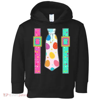 Easter Egg Tie & Suspenders Toddler Hoodie