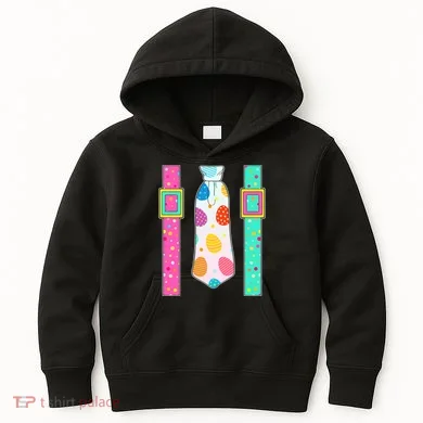 Easter Egg Tie & Suspenders Kids Hoodie