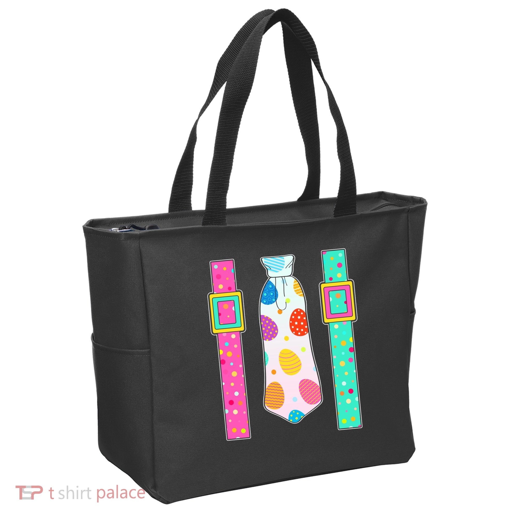 Easter Egg Tie & Suspenders Tote Bag