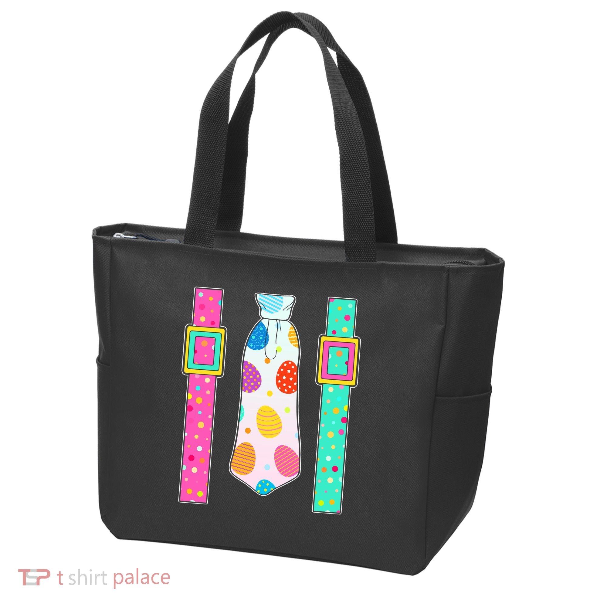 Easter Egg Tie & Suspenders Tote Bag