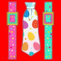 Easter Egg Tie & Suspenders Santa Hat thumb 1