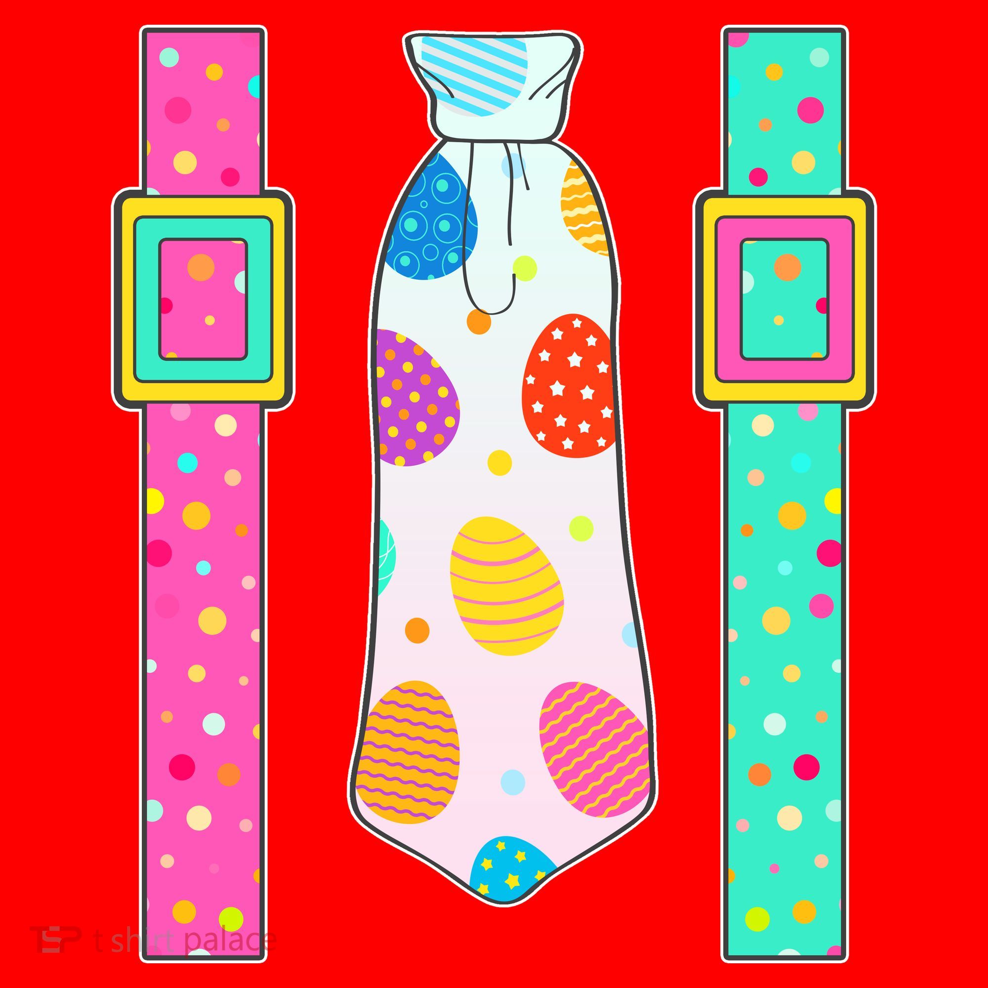 Easter Egg Tie & Suspenders Santa Hat