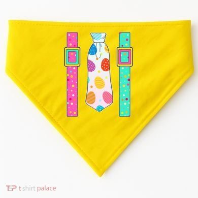 Easter Egg Tie & Suspenders USA-Made Doggie Bandana