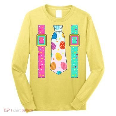 Easter Egg Tie & Suspenders Long Sleeve Shirt