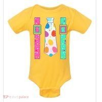 Easter Egg Tie & Suspenders Baby Bodysuit thumb 0