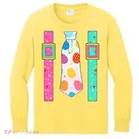 Easter Egg Tie & Suspenders Kids Long Sleeve Shirt thumb 0