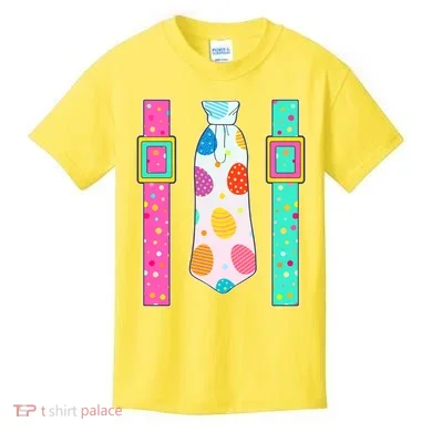 Easter Egg Tie & Suspenders Kids T-Shirt