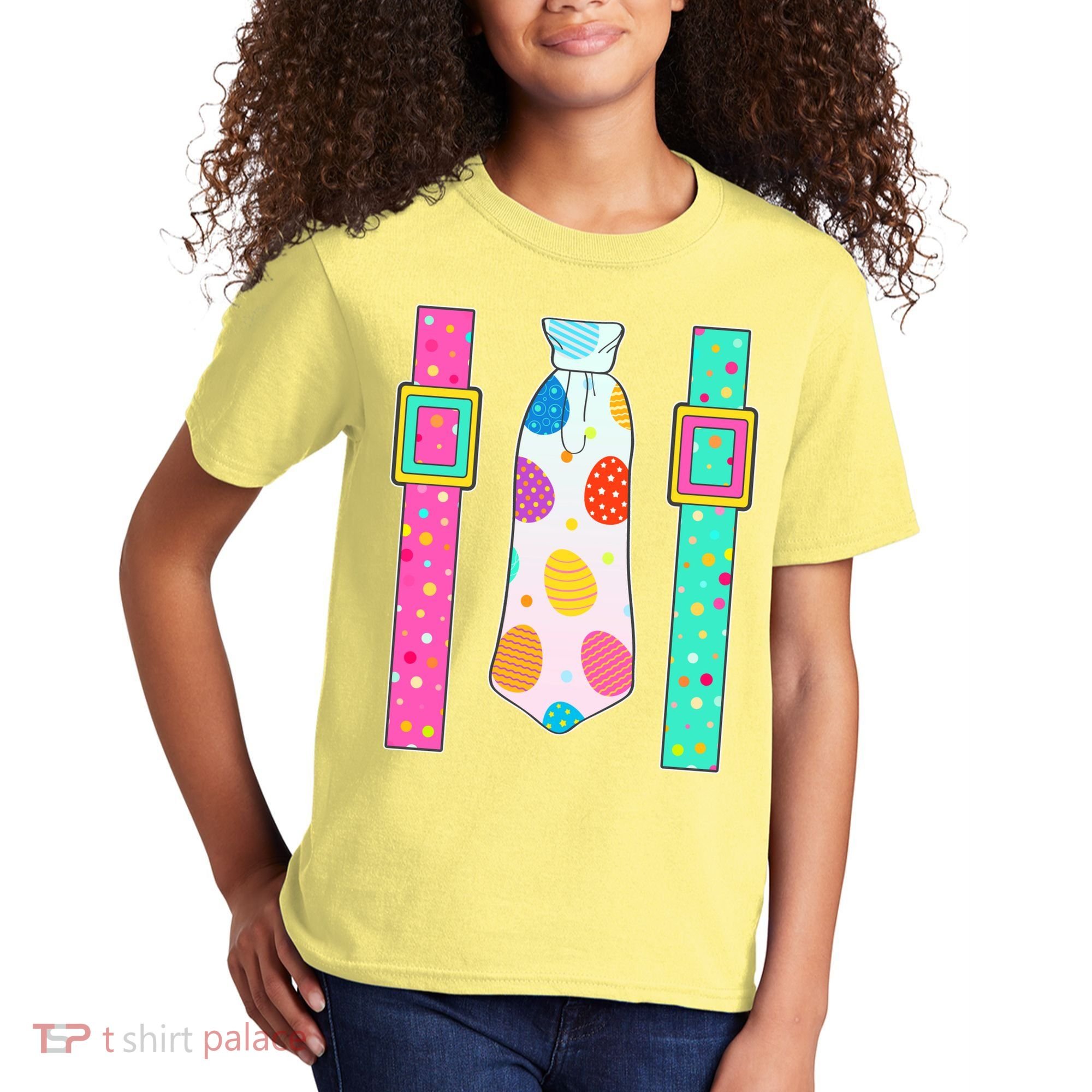Easter Egg Tie & Suspenders Kids T-Shirt