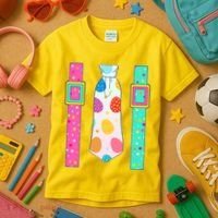 Easter Egg Tie & Suspenders Kids T-Shirt thumb 3