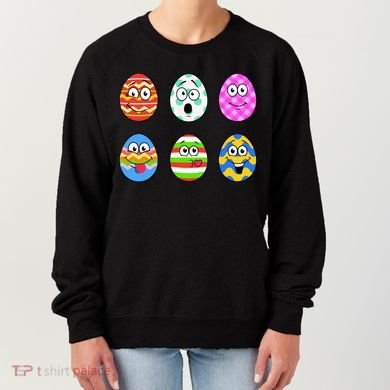 Easter Eggs Funny Emoji's Women's Sweatshirt