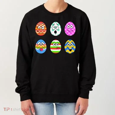 Easter Eggs Funny Emoji's Women's Sweatshirt