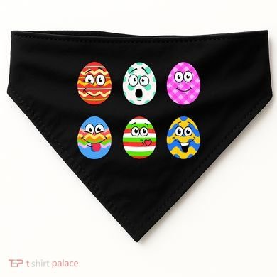 Easter Eggs Funny Emoji's USA-Made Doggie Bandana