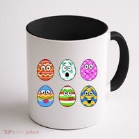 Easter Eggs Funny Emoji's Coffee Mug thumb 1
