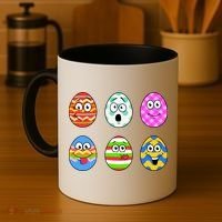 Easter Eggs Funny Emoji's Coffee Mug thumb 4