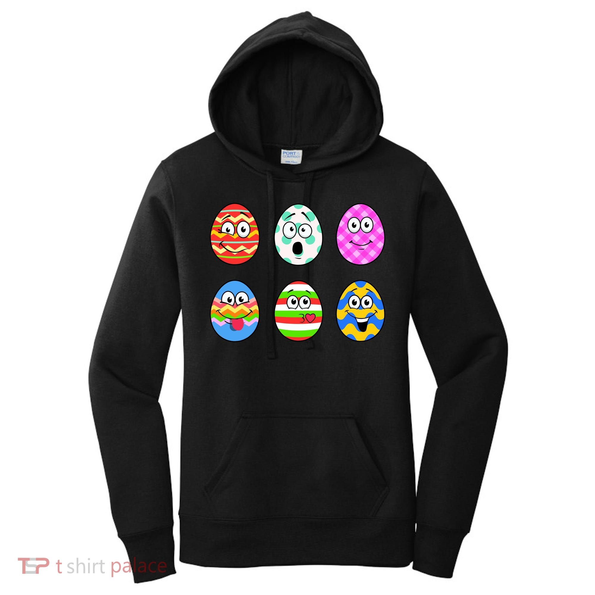 Easter Eggs Funny Emoji's Women's Hoodie