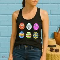 Easter Eggs Funny Emoji's Women's Tank Top thumb 2