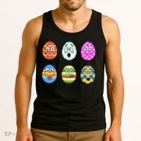 Easter Eggs Funny Emoji's Tank Top thumb 3